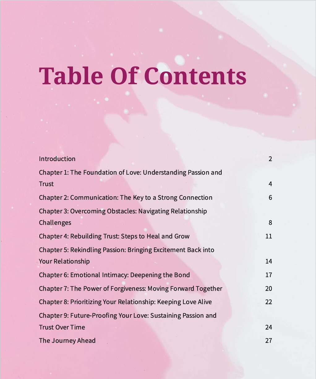 Table of Contents – The Relationship Reset: Rebuild Trust & Stronger Connections
