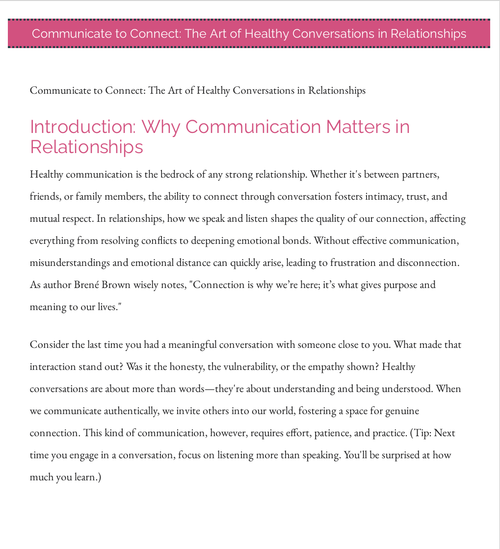 Introduction – Communicate to Connect: The Art of Healthy Conversations in Relationships